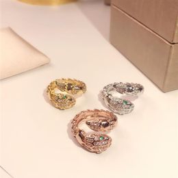 New pattern snake ring Golden Classic Fashion Party Jewelry For Women Rose Gold Wedding Luxurious snake Open size rings shipp278Y