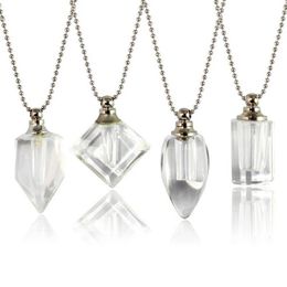 Pendant Necklaces 2PCS Clear Crystal Vials Urn Jewellery Cremation Necklace For Ashes299V