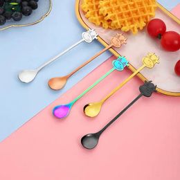 Spoons Exquisite Stainless Steel Spoon Durable Cartoon Metal Titanium-plated Perfect Gift Comfortable Grip Smooth