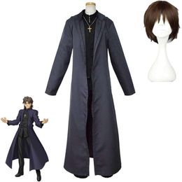 Cosplay Cosplay Game Fate Zero Stay Night Kotomine Kirei Costume Wig Anime Woman Man Father Uniform Outfit Halloween Carnival Party Suit