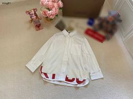 brand designer Baby Shirt high quality Kids lapel jacket SIZE 110-150 CM Red letter logo print at hem Child Blouses Sep20