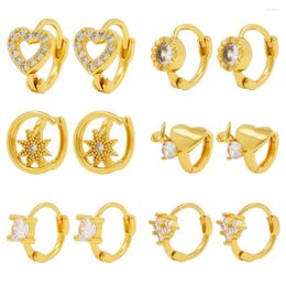 Dangle Earrings Golden White Star Moon Love Simple Fashion Sisters Girlfriends Essential