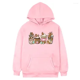 Women's Hoodies Christmas Coffee Sweatshirt Women Holiday Clothes Xmas Lover Gift Drink Clothing M