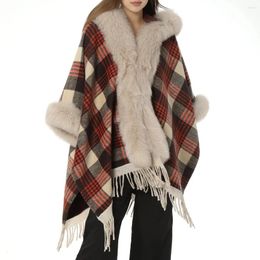 Scarves Real Genuine Natural Fur Shawl With Tassel Half Sleeve Cuffs 220611 Big Size