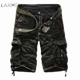 Laamei Camouflage Camo Cargo Men New Casual Male Loose Work Shorts Man Military Short Pants Plus Size No Belt Q1904272529