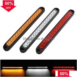 15 Led Trailer Brake Tail Light Bar Stop Turn Lights Waterproof Assembly Strip Red For Marine Boats Golf Drop Delivery