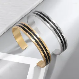 Bangle Retro Gear Style Stainless Steel Bracelet Men's Cuff Women's Casual Fashion Jewellery Gift