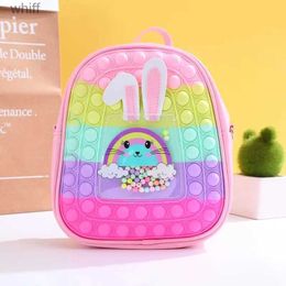 Backpacks Fashion Children School Bags Bubble Pop Game Antistress Fidget Backpacks for Kids Travel Outdoor Bags for Girl Boy 0-4 YearsL231016