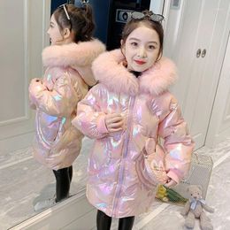 Down Coat 2023 Girl Winter Warm Jacket Solid Colour Clothing Thick Windproof Children Clothes Hooded Outdoor Outerwear 9 Baby Overcoat