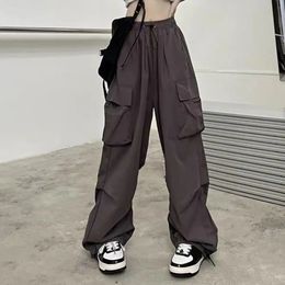 Women s Jean Streetwear Techwear Cargo Korean Harajuku Parachute Track Pants Men Tech Sweatpants Wide Leg Joggers Trousers Clothes 231016