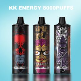 new disposable e cigarette KK energy 8000 puffs vape disposable puff vape device pre-filled 16ml pods mesh coil 12 flavors airflow adjustable rechargeable vapor pen