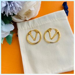 Fashion Women Earrings Luxury Designer New Jewellery Womens Fashion Gold Color Letter Crystal Earrings Luxurys Designers Mens Box 214a