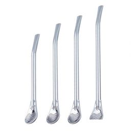 Drinking Straws Drinking Sts Teaspoon Yerba Mate Party St Spoon Long Handle Stainless Steel 2Pcs Mixing Bombilla Filter For Home Garde Dh5S0