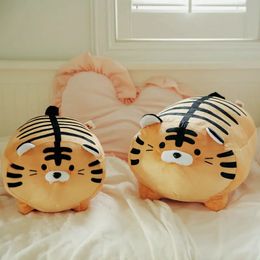 Plush Dolls 45cm Super Soft Plush Printed Fat Round Tiger Toy Stuffed Tiger pattern Throw pillow Zebra stripes Pig Throw Pillow Bed Cushion 231016