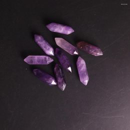 Pendant Necklaces 100PCS Pure Natural Stone Amethysts Suspension Gem Purple Crystal Quartz Hexagonal Pendulum Jewelry Beads