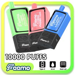 Original Puff 10000 disposable Vape pen Pod Device Feemo TV 10000 Puffs mesh coil 10k puffs rechargeable battery optional 10 Flavours EU Warehouse