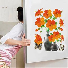 Wall Stickers DIY Plant Vase 3D Stereo Self-Adhesive Refrigerator Decoration Waterproof DFDS889