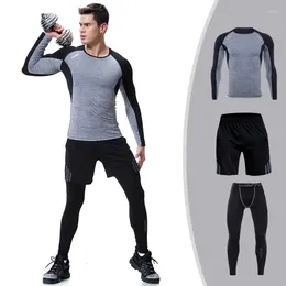 Men's Thermal Underwear 3 Piece Men Quick Dry Compression Long Johns Fitness Gymming Male Winter Sporting Runs Workout Sets S111