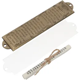 Curtain Religious Holy Scroll Alloy Mezuzah Craft Catholic Decoration Bible Gifts House Prayer Jewish Symbols Adornment