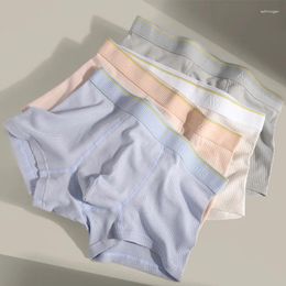 Underpants Youth Waffle Modal Cotton Aro Pants Men's U Convex Pouch Boxer Shorts Teenager Solid Colour Panties Fashion Bottoms Underwear