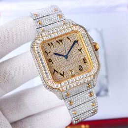 Men/Women Watch Gold Diamond Movement Waterproof Bracelet Sapphire Business Wristbrand Stainless Steel 40mm Wristwatch Montre de L