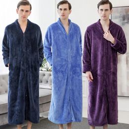 Women's Sleepwear Bathrobes Flannel Nightgown Couple Sleep Leisure Home Clothes Thickened Lengthened Nightdress Men And Women Pyjamas