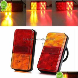 2X Led Waterproof Tail Lights Kit Rv Camper Trailer Truck Rear Turn Signal Lamp Number Plate Light Reverse 12V Drop Delivery