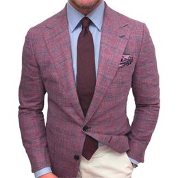 Mens Suits Blazers Men Clothing Polyester Casual Blazer Plaid Pattern Plain Colour Lapel Long Sleeve Button Suit Coat for Party Dating 231016