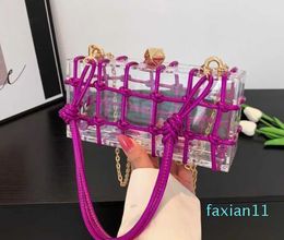 bag Rope Bag Shoulder Bags Niche Design Women Summer New Transparent Handbag Shoulder Crossbody Woven