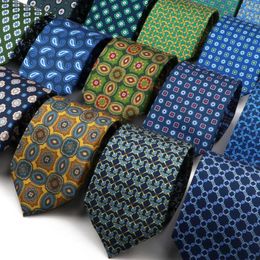 Bow Ties High Quality Soft Silk 51Colors Fashion 7.5cm Geometric Pattern Necktie For Men Wedding Business Meeting Suit Gravata