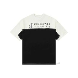 Maisons Margiela Mm6 t Shirt Men's T-shirts Original Quality 23ss Majira Series Short Sleeve Irregular Alphanumeric Embroidery with Broken Holes Belgium 25 Z7A7