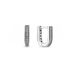 Memnon Jewellery Authentic 925 Sterling Silver U-shaped Hoop Earring Fit European Style Jewelry Earrings For Women 299488C013050082