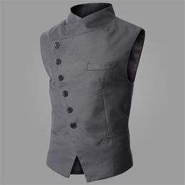 Arrival Dress Vests For Men Work Sleeveless Blazer Jaqueta Colete Masculine Gilet Homme Mens Formal Vest Waistcoat205D