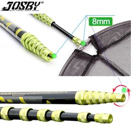 Boat Fishing Rods JOSBY Lightweight Telescopic Carbon Fibre Fishing Landing Net Fish Extending Pole 4.0M 3.0M 2.1M Carp Tackle Fly Hand Dip Net 231016