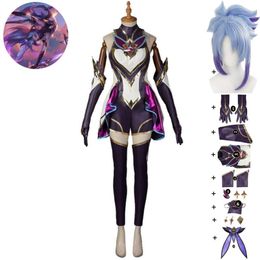 Cosplay Presale Game Lol Star Guardian Akali Jhomen Tethi The Rogue Assassin Fist Of Shadow Cosplay Costume Wig Anime Hallowen Suit