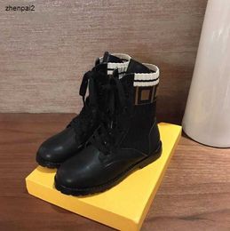luxury Design Kids Boots High Quality Girls Black Leather shoes Sizes 26-35 Fashion Children Short Boot Baby Casual Shoes