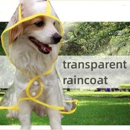 Dog Apparel Pet Puppy Transparent Rainwear Raincoat Hooded Waterproof Jacket Clothes Soft PVC Suitable For Small Dogs