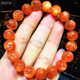 Strand Natural Orange Strawberry Quartz Sunstone Bracelet Arusha Clear Rectangle Beads 10.8mm Crystal Women Men 6A