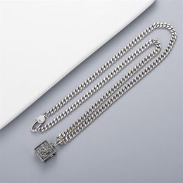 New Design Fashion Necklace High Quality Silver Plated Necklace Retro Pattern Chain Necklace Hip Hop Jewellery Supply189L