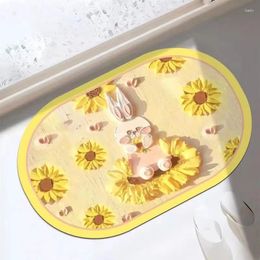 Carpets Bathroom Entrance Cartoon Daisy Carpet Anti-skid Mat Bedroom Absorbent