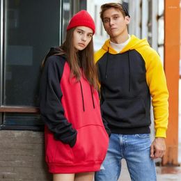 Men's Hoodies Autumn Winter Cute Couple Streetwear Man Hooded Sweatshirt Male Casual Long Sleeve Top Boys Oversized Patchwork Hoodie