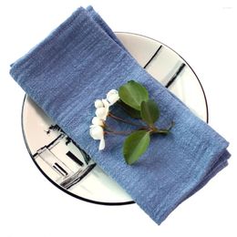 Table Napkin Set Of 4 Lake Blue Cloth Napkins Japanese Style Gauze Pure Cotton Kitchen Towel Rustic Country Wedding Easter Ramadan