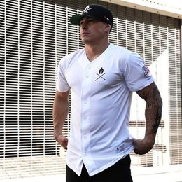 Fashion-New Mens Short sleeve T-shirt Gyms Fitness Workout t shirt Male Summer Casual Fashion cardigan Slim Tee Tops clothing2313