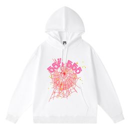 Men Hoodie Designer Young Thug 555555 Men Women Hoodie High Quality Foam Print Web Graphic Pink Sweatshirts Pullovers S-2xl Clothing