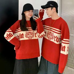 Men's Sweaters Clothing No Hoodie Christmas Knit Sweater Male Couple Outfit Graphic Pullovers Red 2023 Trend Street Overfit Y2k Vintage X