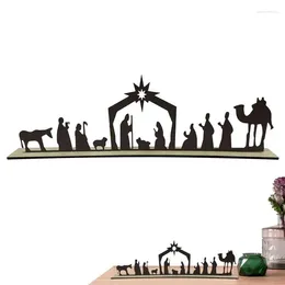 Candle Holders Christmas Holder Nativity Scene Tea Light Cut Out Craft Stick Restaurant Decor