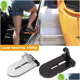 Foldable Car Roof Rack Step Door Mtifunction Latch Hook Auxiliary Foot Pedal Aluminium Alloy Safety Hammer Drop Delivery