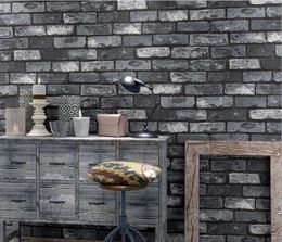 Wallpapers Rustic Vintage 3D Faux Brick Wallpaper Roll Old Stone Wall Paper For Restaurant Cafe Decoration Papel De Parede