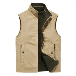 Men's Vests Reversible Vest For Spring And Autumn Seasons Outdoor Pography Loose Sport Sleeveless Tank Top Sweetheart