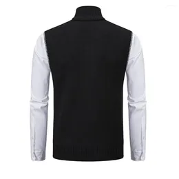 Men's Vests Zipper Sweater Vest For Men Fashionable Stylish Knitted Stand Collar Work